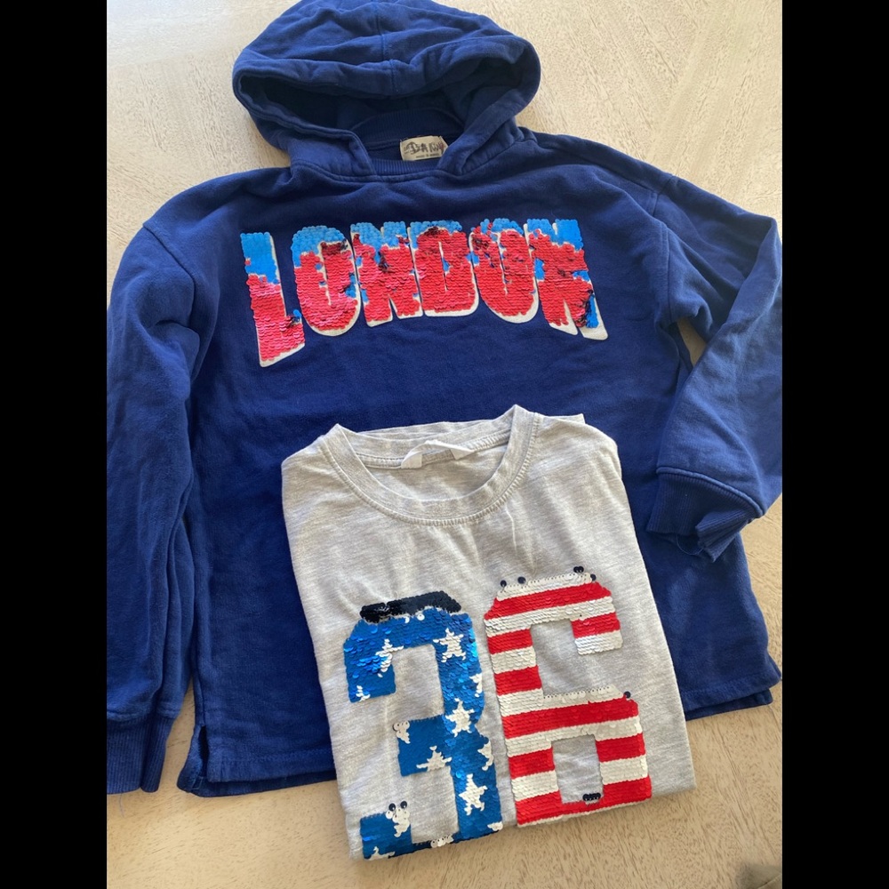 Zara kids hoodie size 11 and H&M shirt